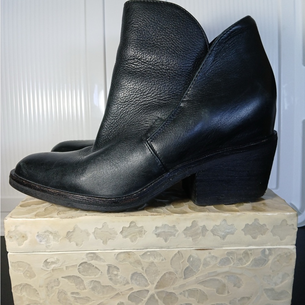Black Leather Ankle Boots